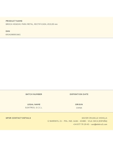 Broca hss4341 para metal, rectificada, ø10,00 x 133,00 mm
