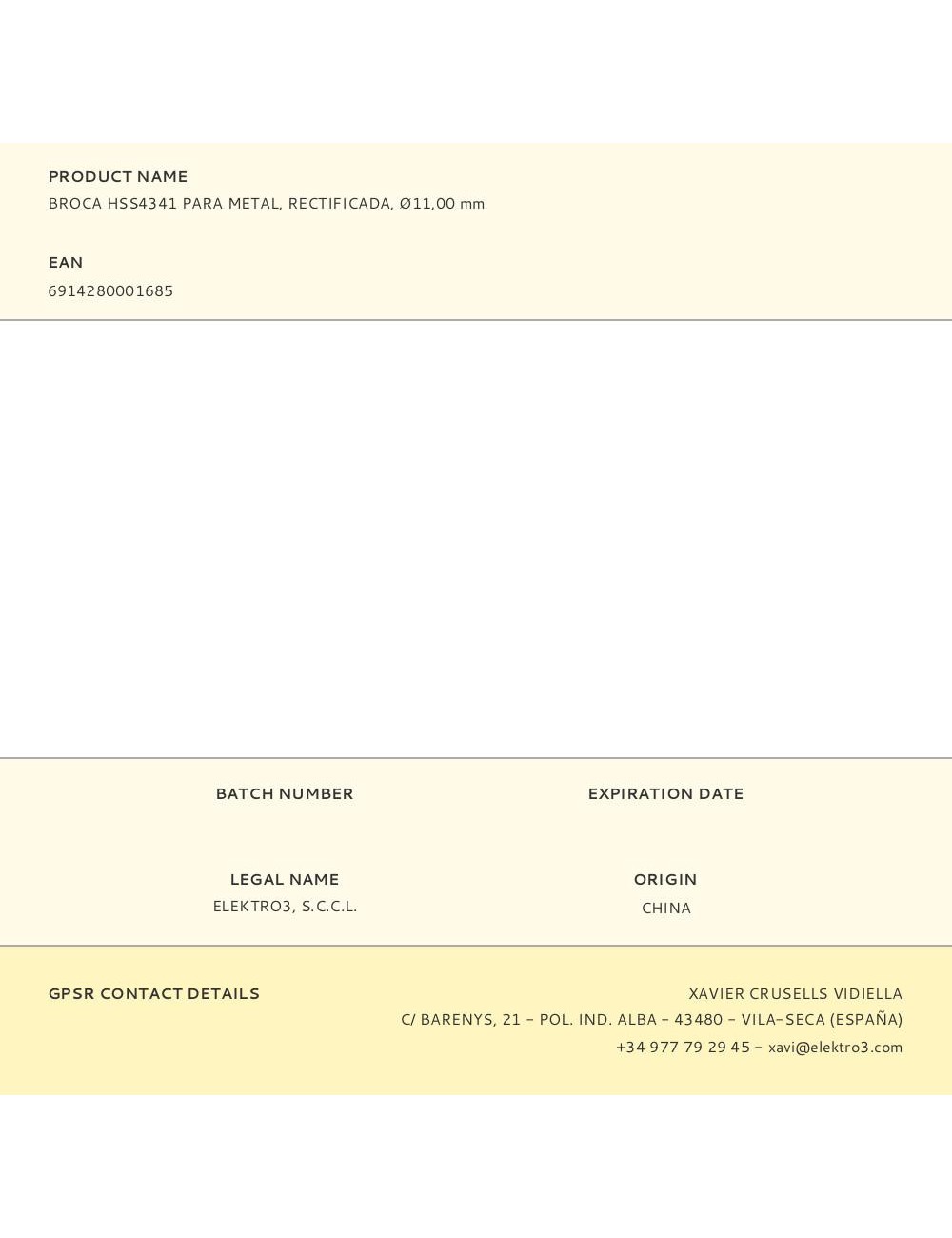 Broca hss4341 para metal, rectificada, ø11,00 x 142,00 mm