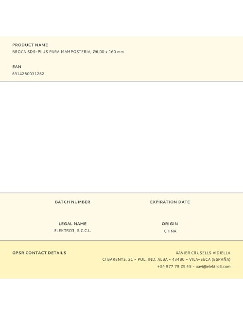 Broca sds-plus para mampostería, ø6,00 x 160 mm