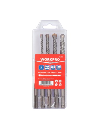 Brocas sds-plus para mampostería, ø6,00 x 110 / ø6 - 12 x 160 mm, juego 5 piezas