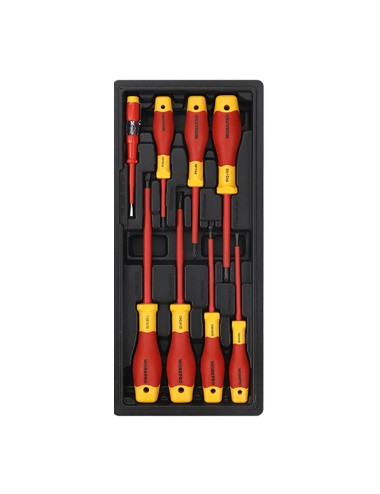Destornilladores aislados vde, juego 8 piezas