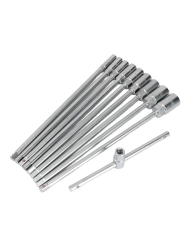 Llave t con vasos intercambiables, 8-19 mm, juego 10 piezas