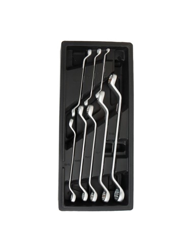 Llaves de estrella cromo-vanadio acodadas dobles, juego 8 piezas