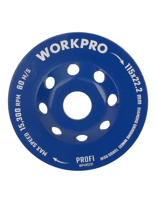 Muela copa diamantada hilera dientes turbo ø115 x 22,2 mm