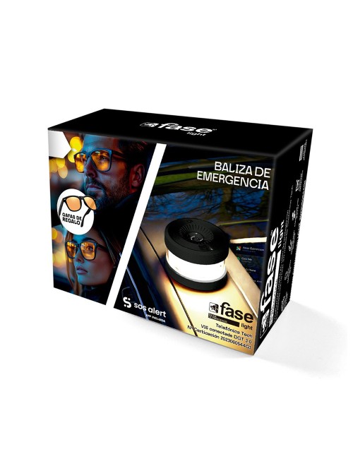 Baliza v16 de emergencia homologada conectada geolocalizable con dgt 3.0 fase light + gafas de noche de regalo