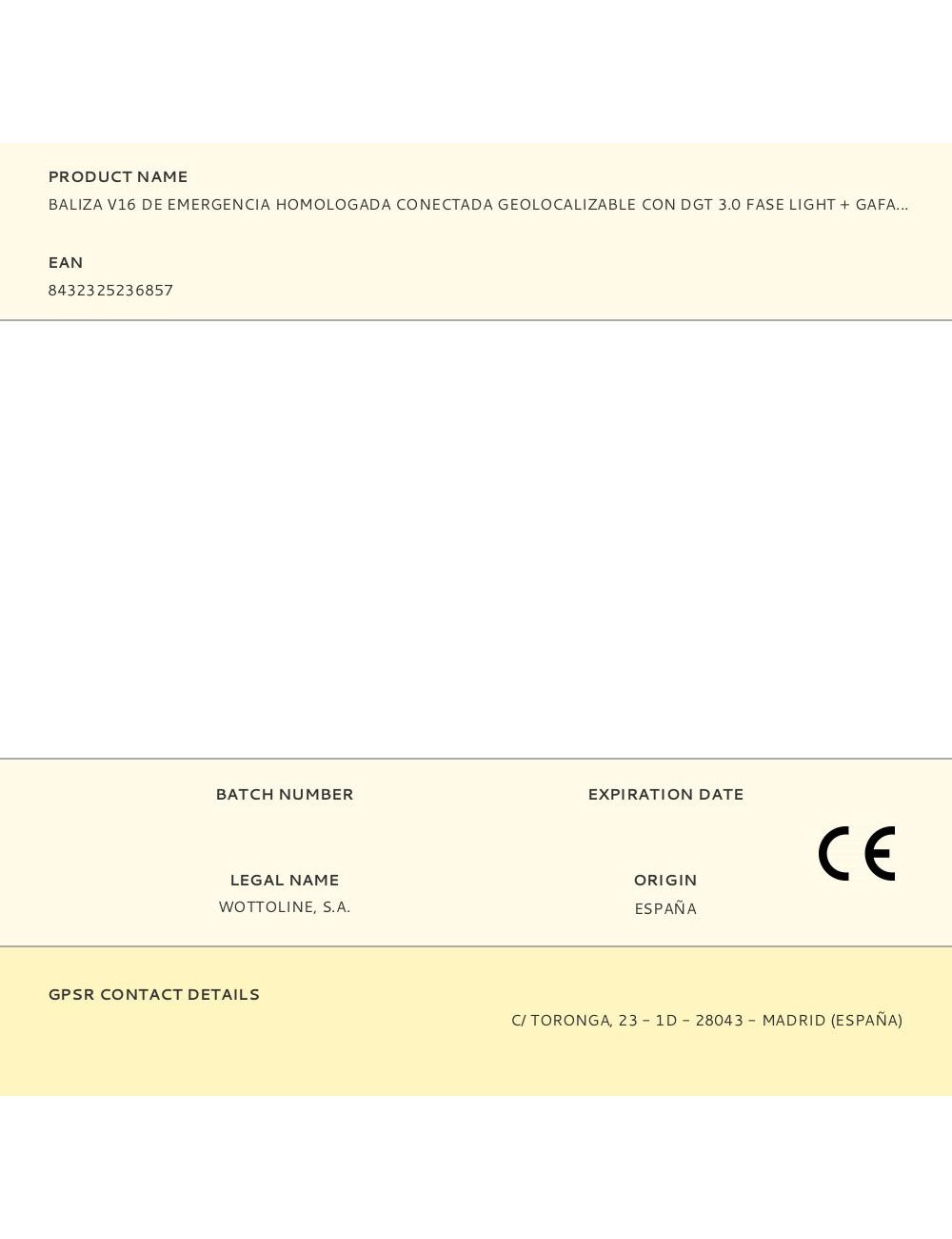Baliza v16 de emergencia homologada conectada geolocalizable con dgt 3.0 fase light + gafas de noche de regalo
