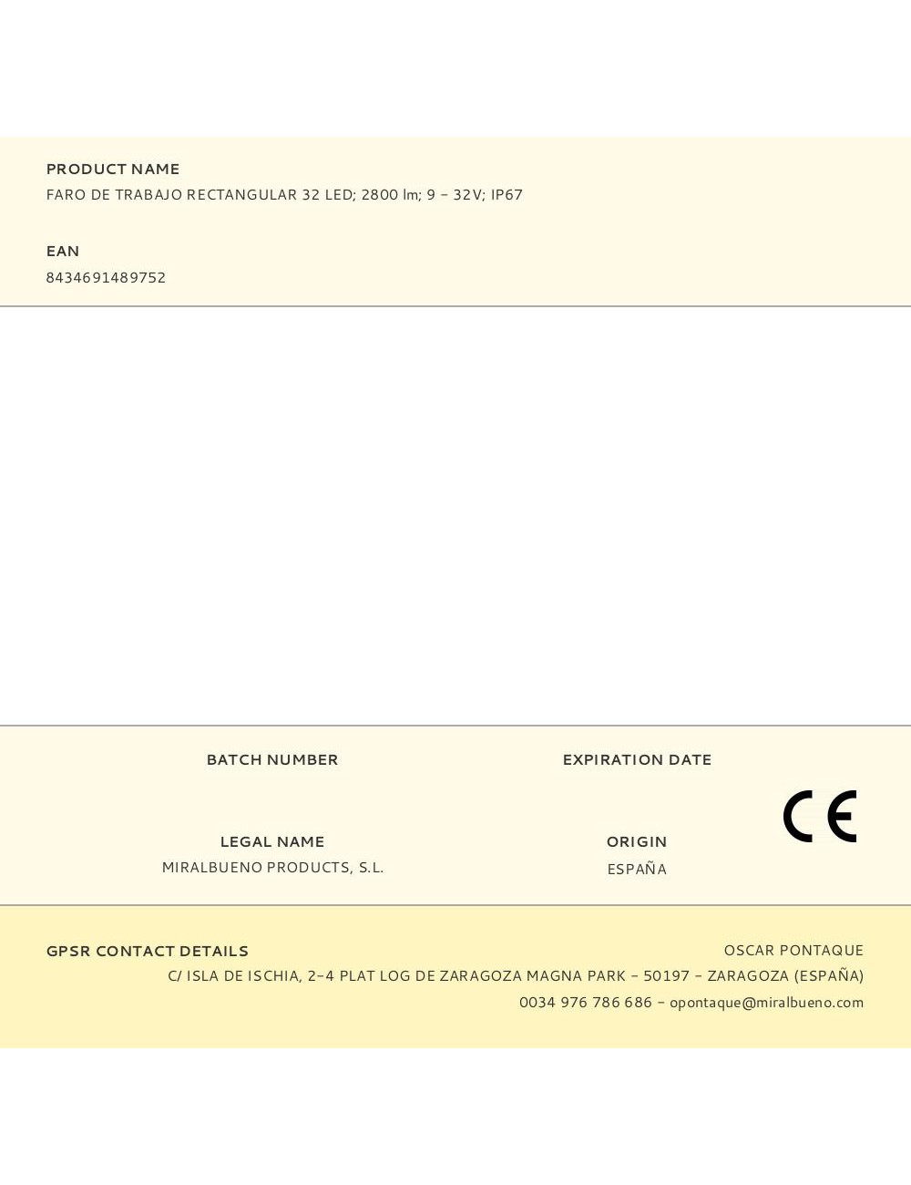 Faro de trabajo ovalado 27 w, 32 led 2800 lm 9 - 32 v ip67