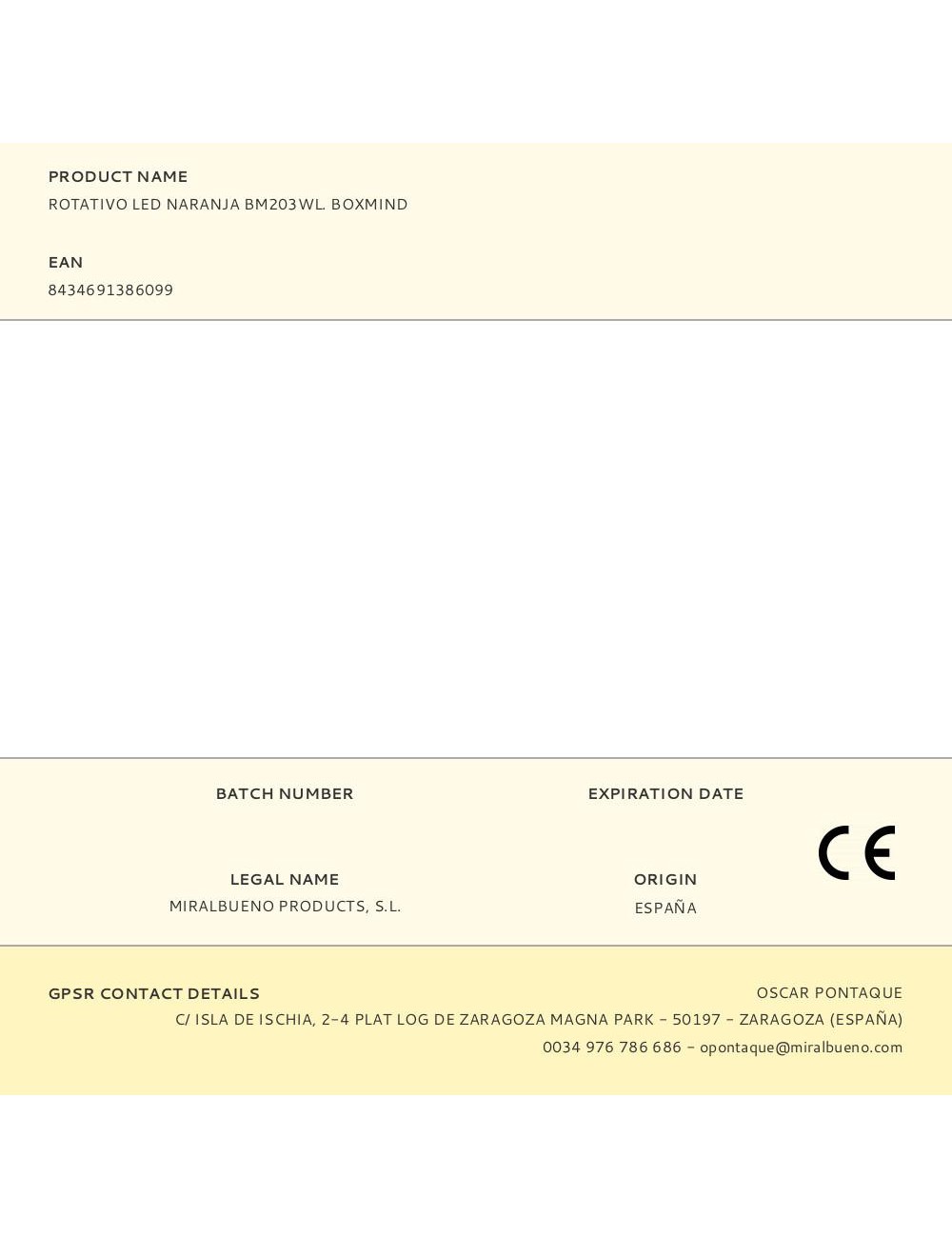 Rotativo led naranja bm203wl