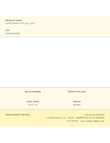 Flexo termo h-h ¾ pulg, 30 cm