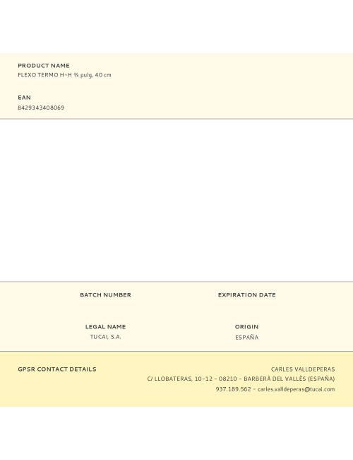 Flexo termo h-h ¾ pulg, 40 cm