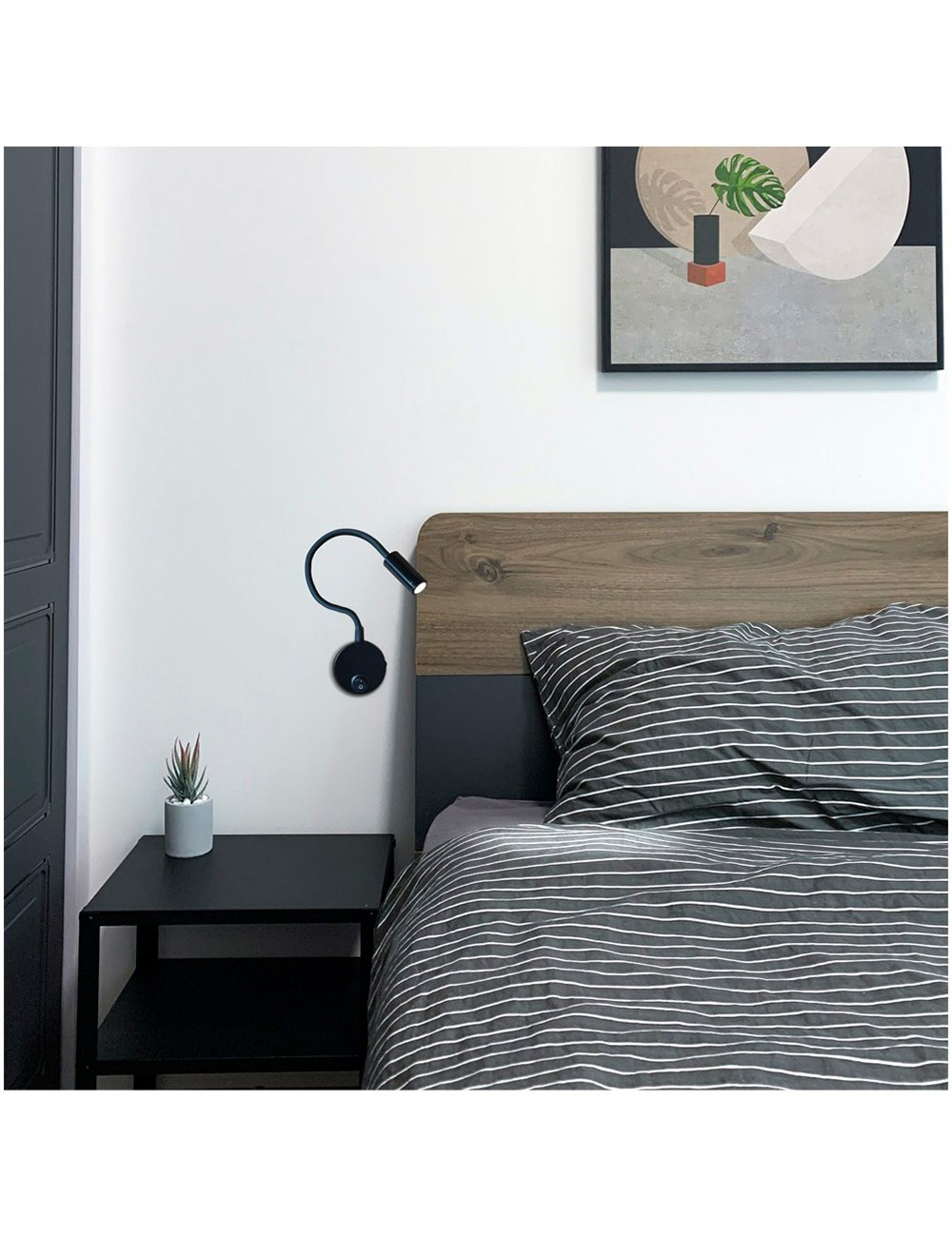 Aplique led classic, 3 w, 4000 k, 450 lm, negro, 35 x 6,3 cm