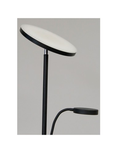 Lámpara de pie led dencel, 30+6 w, 3cct, dimmable, 3000 lm, negra, ø25 x 175 cm