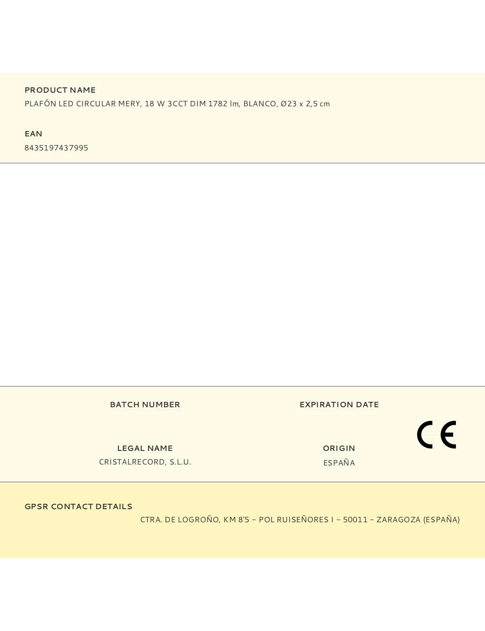 Plafón led circular, mery, 18 w, 3cct, 1782 lm, blanco, ø23 x 2,5 cm