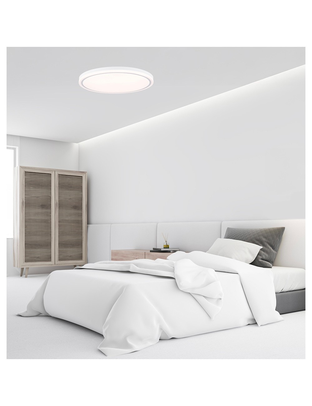 Plafón led circular, targes, 80 w, 3cct, 8800 lm, blanco, ø60 x 6,5 cm