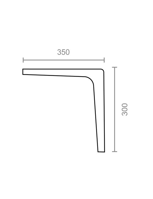 Escuadra plus plm02 negro 250 x 200 mm