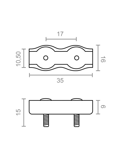 Sujetacable plano doble sjt02, 3 mm, galvanizado, blister 2 uds