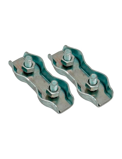 Sujetacable plano doble sjt02, 4 mm, galvanizado, blister 2 uds