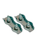 Sujetacable plano doble sjt02, 5 mm, galvanizado, blister 2 uds