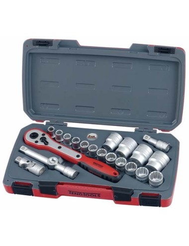 JUEGO DE LLAVES DE VASO HEXAGONAL 1/2" T1222-6 21 PZAS JUEGO DE LLAVES DE VASO HEXAGONAL 1\2" T1222-6 21 PZAS