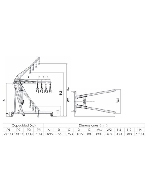 GRUA PLEGABLE CAT620 2T