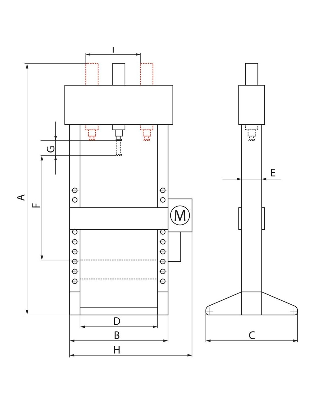 Prensa Hidráulica con Cilindro Fijo CAT520